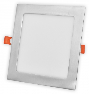 Stříbrné led světlo do podhledové 12W 4000K čtverec Satin Nikl